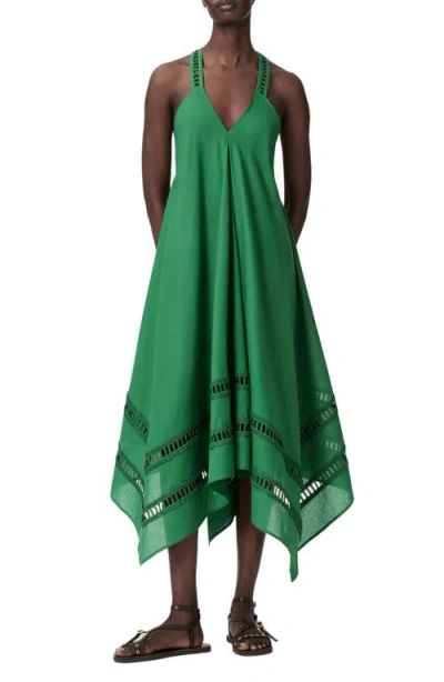 Allsaints Lil Handkerchief Hem Cotton Dress In Green