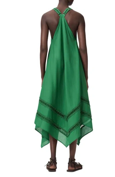 Allsaints Lil Handkerchief Hem Cotton Dress In Green