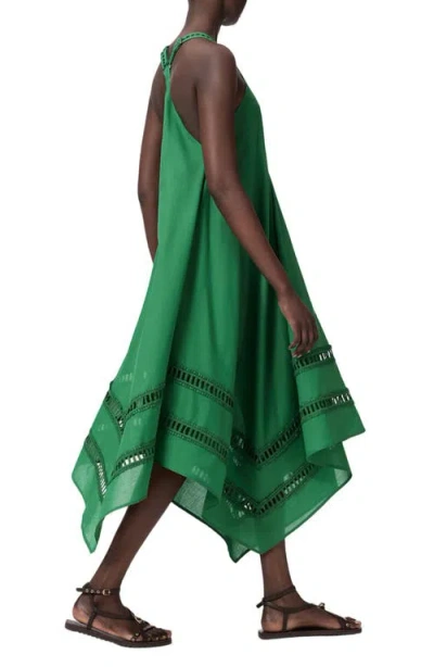 Allsaints Lil Handkerchief Hem Cotton Dress In Green