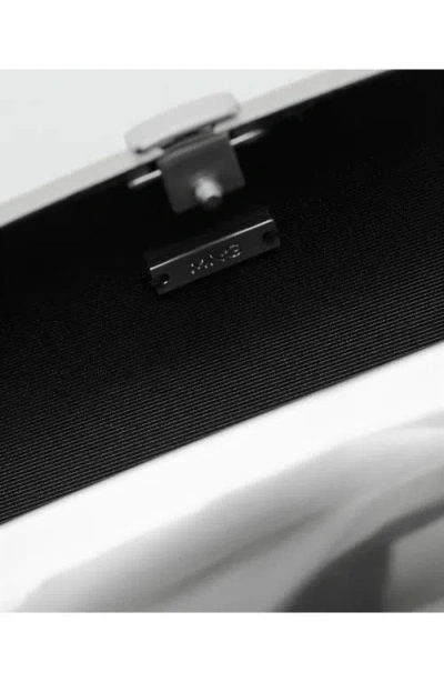 Mango Metallic Frame Clutch In Silver