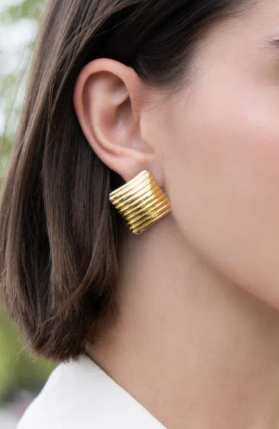 Marlyn Schiff Square Stud Earrings In Gold