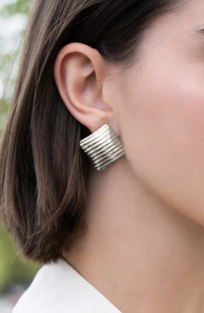 Marlyn Schiff Square Stud Earrings In Metallic