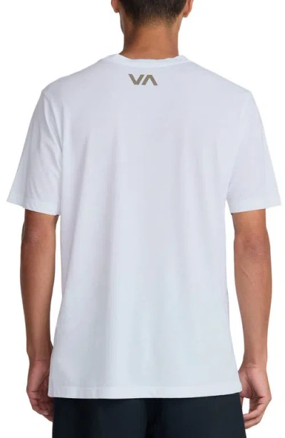 Rvca Va Blur Performance Graphic T-shirt In White