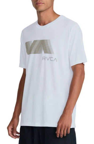 Rvca Va Blur Performance Graphic T-shirt In White