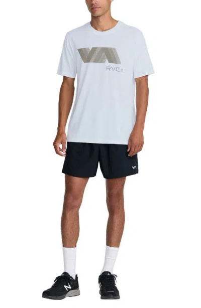 Rvca Va Blur Performance Graphic T-shirt In White