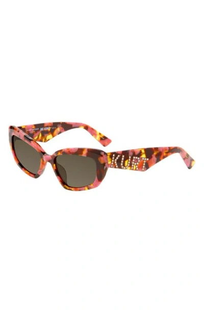 Kurt Geiger London 55mm Rectangular Sunglasses In Brown