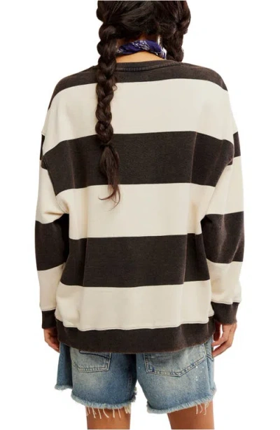 Free People Oversize Stripe Sweatshirt In Multi