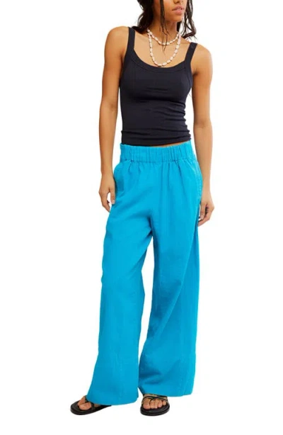 Free People Days End Pull On Pants In Blue