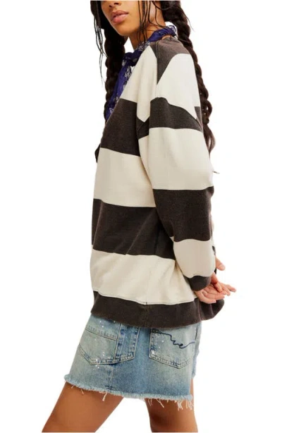 Free People Oversize Stripe Sweatshirt In Multi