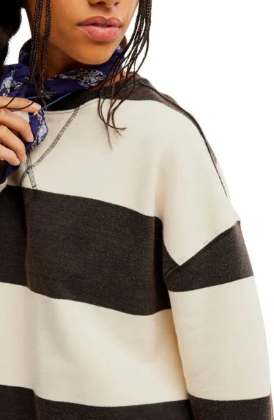 Free People Oversize Stripe Sweatshirt In Multi