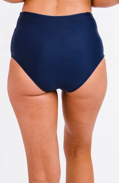 Calypsa High-waisted Bikini Bottom In Blue