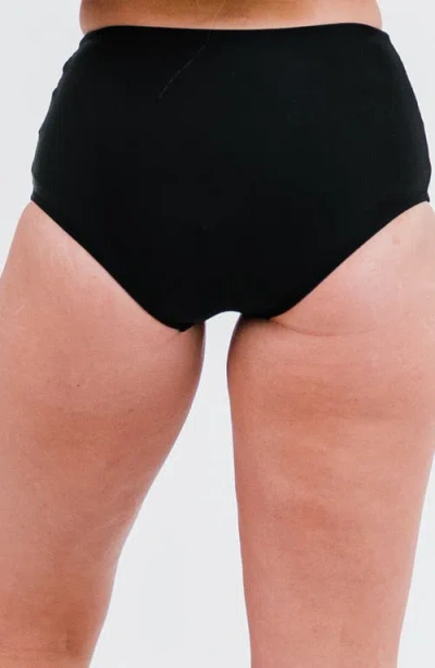 Calypsa High-waisted Bikini Bottom In Black