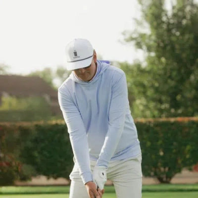Castle Golf Performance Pullover Hoodie In Blue