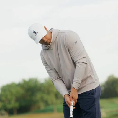 Castle Golf Performance Pullover Hoodie In Gray