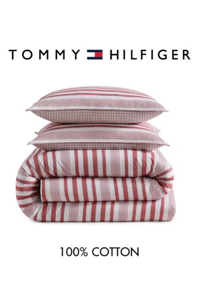 Tommy Hilfiger Beach Stripe Print Comforter Set In Pink