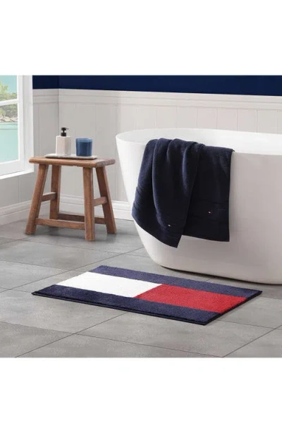 Tommy Hilfiger Flag Blue Bath Rug In Multi