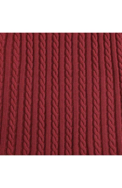Tommy Hilfiger Cable Knit Solid Throw In Red