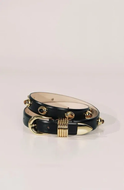 Dehanche Déhanche Hollyhock Stud Leather Belt In Black