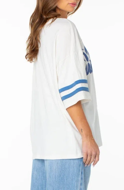 Roxy Game Day Oversize Graphic T-shirt In White