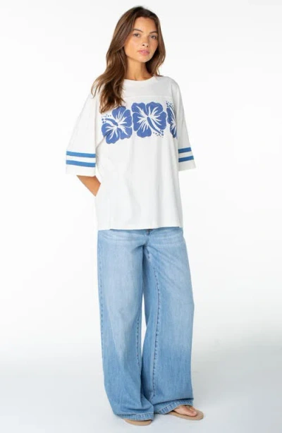 Roxy Game Day Oversize Graphic T-shirt In White