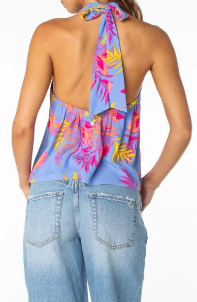 Roxy Fairweather Split Front Halter Top In Multi