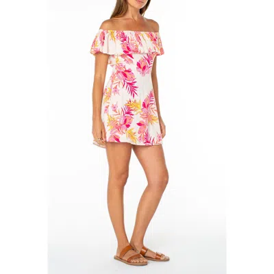 Roxy Clear Sky Off The Shoulder Mini Sundress In Multi