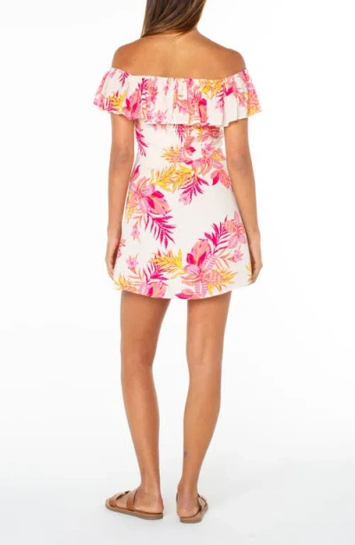 Roxy Clear Sky Off The Shoulder Mini Sundress In Multi