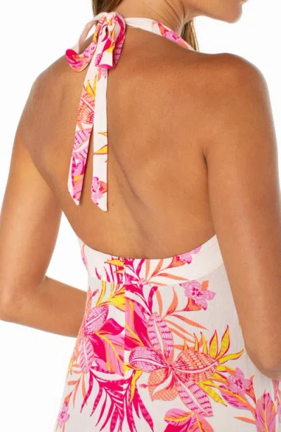 Roxy Beach Day Floral Halter Maxi Dress In Blue