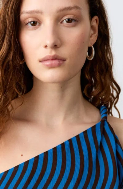 Mango Teen Wavy Stripe Asymmetrical Shell In Multi