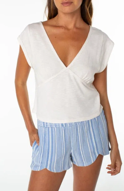 Roxy Sea Drift Cap Sleeve Top In White