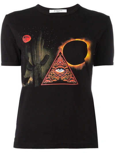 Givenchy Apocalypse Cactus-print Cotton-jersey T-shirt In Black