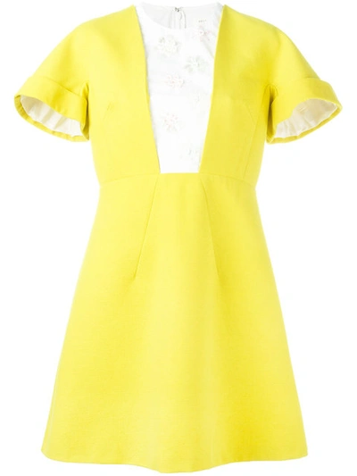 Delpozo Cotton Dress With Embellishments In Yellow
