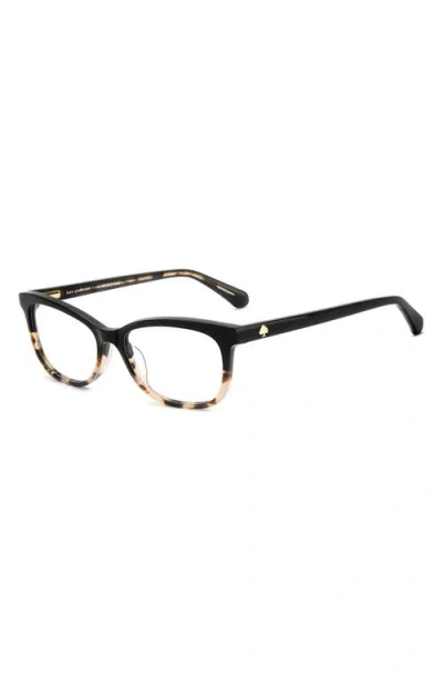 Kate Spade New York Bronwen 52mm Rectangular Optical Glasses In Black