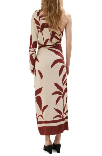Mango Asymmetrical Dress With Gathered Body In Multi