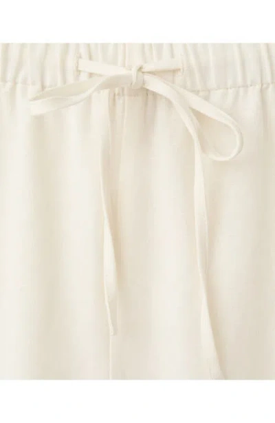 Mango Wide Leg Openwork Embroidered Pants In White