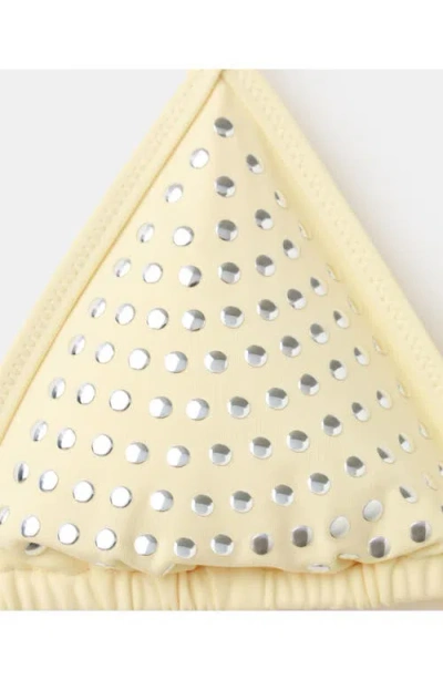 Mango Studded Triangle Bikini Top In Yellow