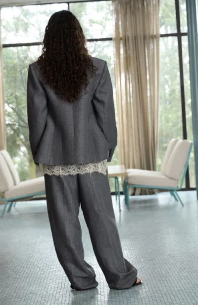 Mango Double Breasted Suit Jacket In Gray