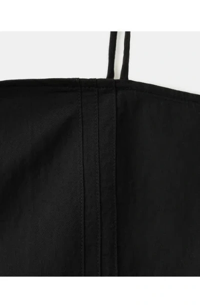 Mango Cutwork Trim Crop Top In Black