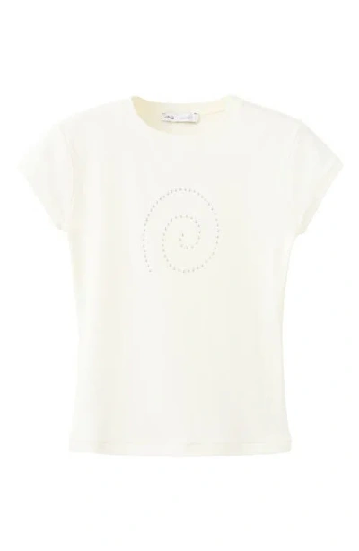 Mango Spiral Studded T-shirt In Blue