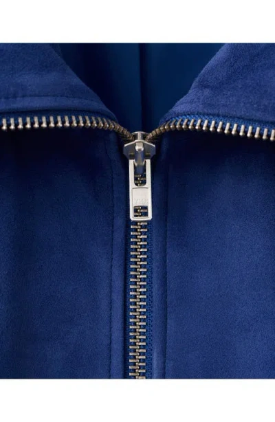 Mango Suede Jacket In Blue