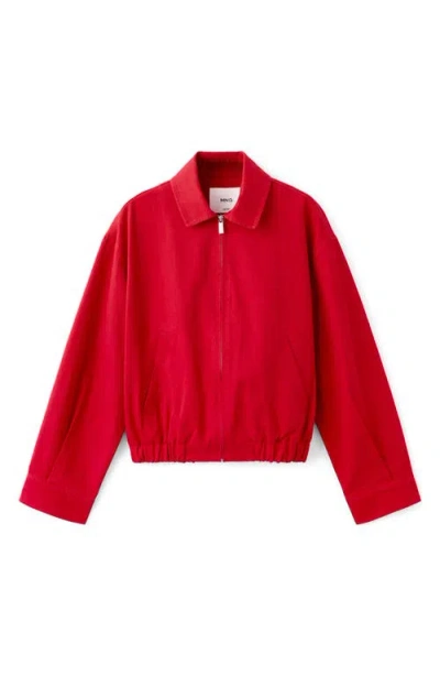 Mango Cotton Bomber Jacket In Red