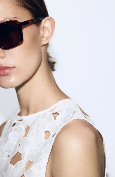 Mango Top With Openwork Embroidery In White