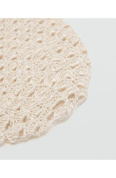 Mango Knit Beanie Hat In Neutral