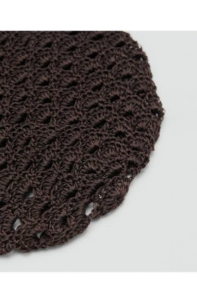 Mango Knit Beanie Hat In Brown