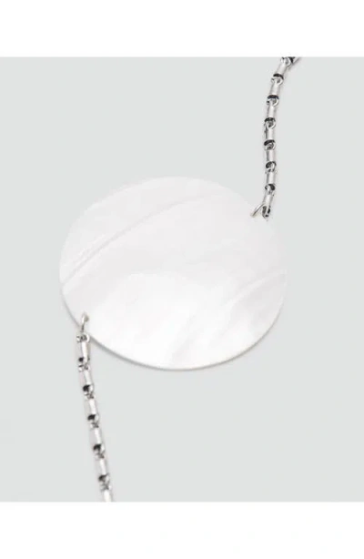 Mango Shell Detail Chain Belt In Silver