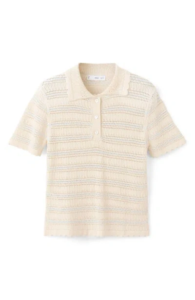 Mango Stripe Open Stitch Cardigan In Multi