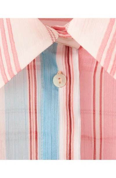 Mango Stripe Tie Hem Shirt In Multi