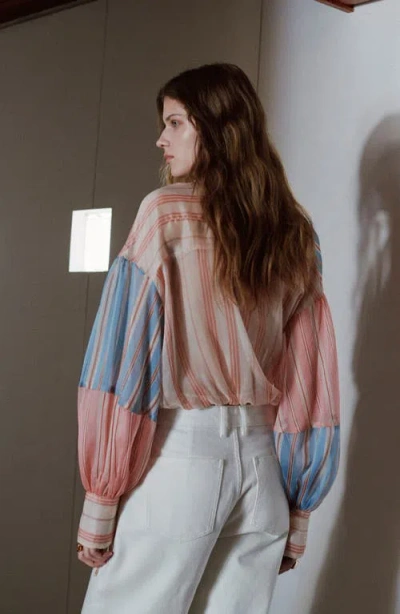Mango Stripe Tie Hem Shirt In Multi
