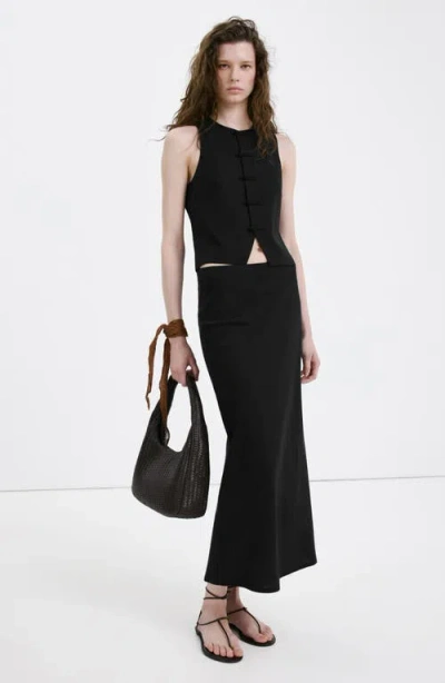 Mango Toggle Closure Vest In Black
