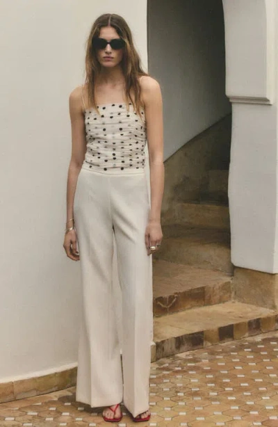 Mango Ruched Dot Camisole In Neutral